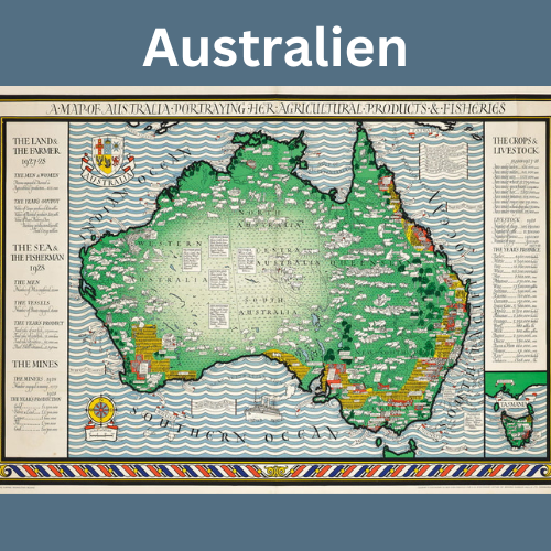 Eine Karte von Australien von Leslie MacDonald Gill.