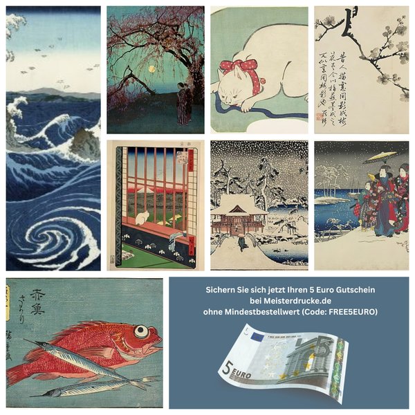 Collage japanischer Holzschnitte