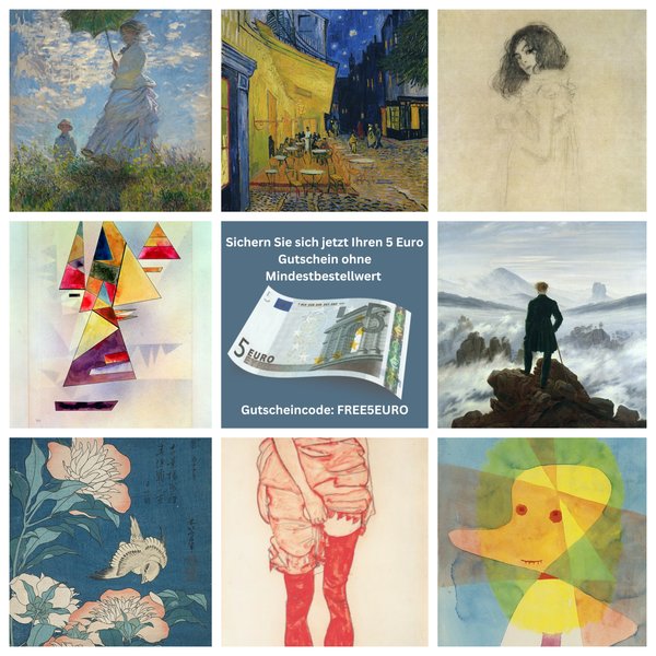 Collage von Gemälden berühmter Künstler