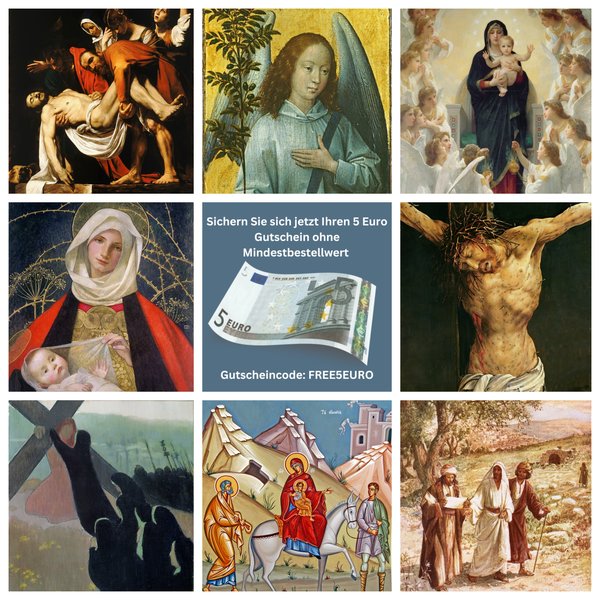 Collage mit religiösen Gemälden