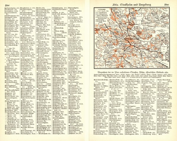 Stockholm.  Alte Landkarte von 1934.