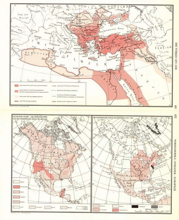Die Aufteilung der Welt im Jahr 1914.  Alte Landkarte von 1960.