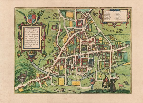 Cambridge (um 1574), England. ca. 56x41 cm. Faksimile v.1966. Städteansicht