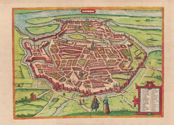 Metz (um 1575) Frankreich. ca. 56x41 cm. Faksimile v.1966. Städteansicht