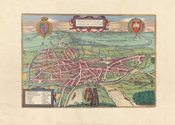 Norwich, England (um 1568), Faksimile von 1968. Städteansicht