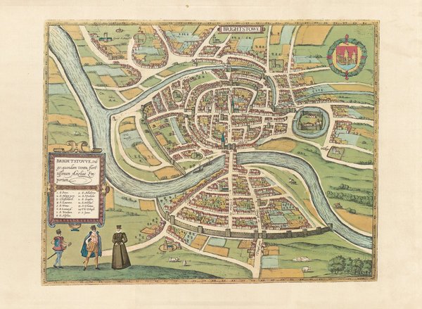 Bristol, England  (um 1568), Faksimile von 1968. Städteansicht