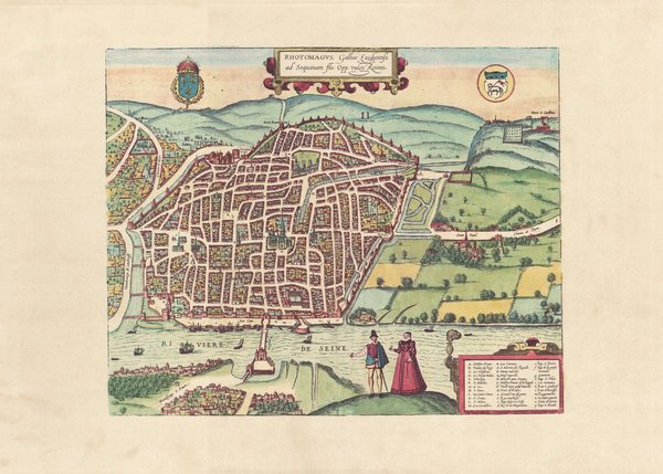 Rouen, Frankreich (um 1575), Faksimile von 1968. Städteansicht