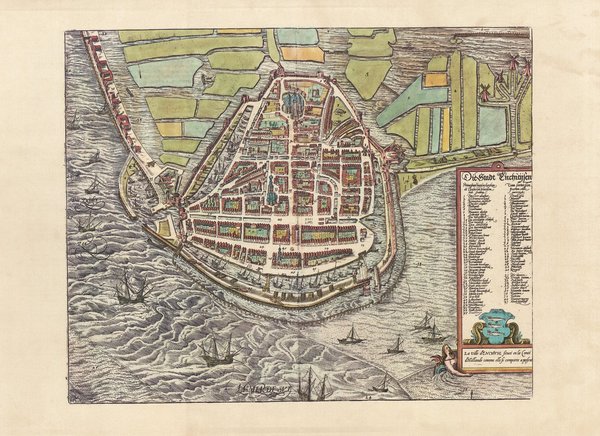 Enkhuizen bei Amsterdam, Niederlande (um 1577), Faksimile von 1968. Städteansicht