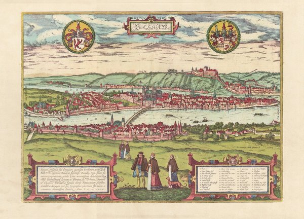 Passau, Bayern, Deutschland (um 1576), Faksimile von 1968. Städteansicht