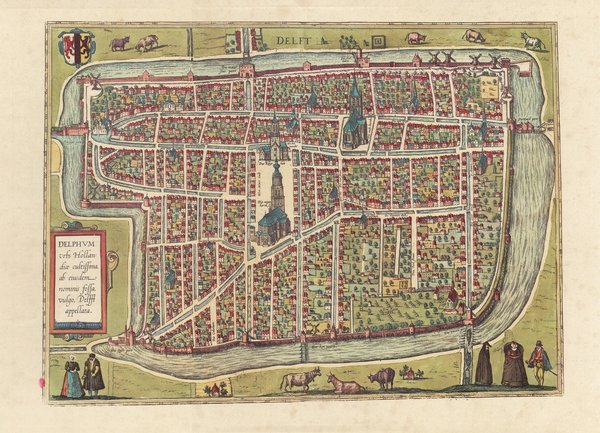 Delft, Niederlande (im 16.Jhd.), Faksimile von 1968. Städteansicht