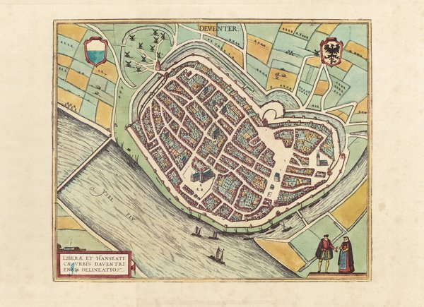 Deventer, Holland, Niederlande (im 16.Jhd.), Faksimile von 1968. Städteansicht