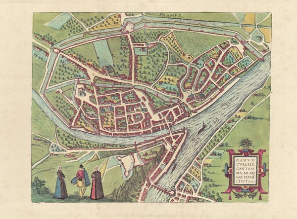 Namur an der Maas, Belgien (im Jahr 1575), Faksimile von 1968. Städteansicht