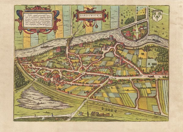 Bardowiek (im Jahr 1595) Niedersachsen. ca. 56x41 cm, Faksimile v. 1969. Städteansicht