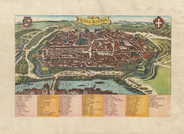 Wien (um 1607) ca. 56x41 cm,  Faksimile v. 1970. Städteansicht