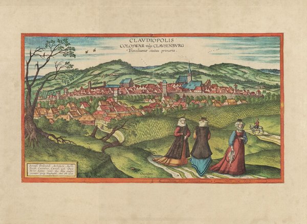 Klausenburg, Rumänien (um 1617) ca. 56x41 cm,  Faksimile v. 1970. Städteansicht
