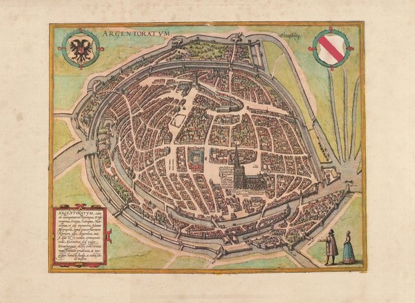 Strassburg (um 1600) Faksimile v. 1965. Städteansicht. ca. 55 x 41 cm