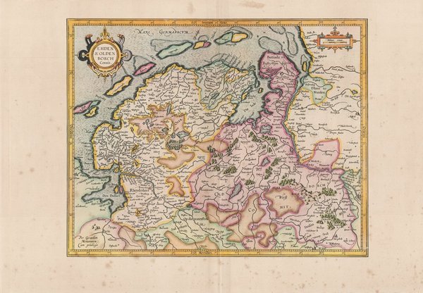 Emden und Oldenburg. Faksimile einer Karte aus dem Mercator Atlas (1595). ca. 62x43 cm