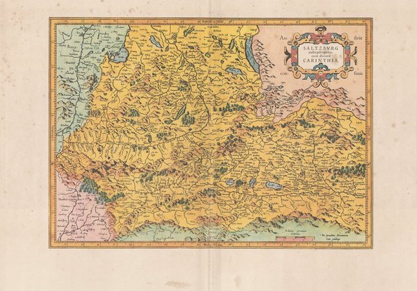 Erzbistum Salzburg. Faksimile einer Karte aus dem Atlas Mercator (1595). ca. 62x43 cm