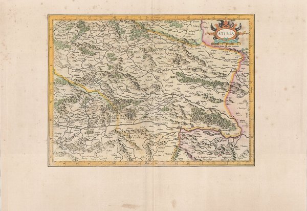 Herzogtum Steiermark. Faksimile einer Karte aus dem Atlas Mercator (1595). ca. 62x43 cm