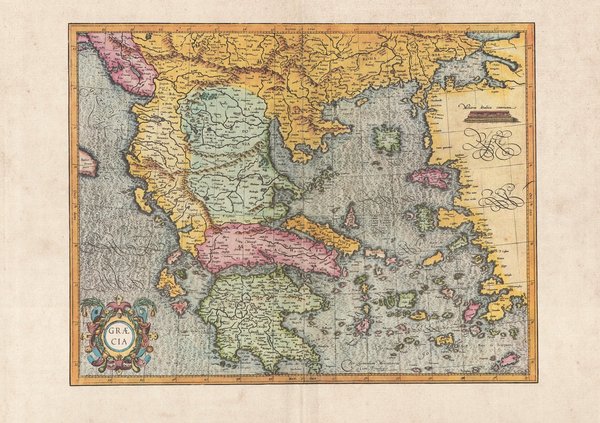 Griechenland. Faksimile einer Karte aus dem Atlas Mercator (1595). ca. 62x43 cm