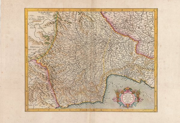 Lombardei mit Piemont, Genua. Faksimile einer Karte aus dem Atlas Mercator (1595). ca. 62x43 cm