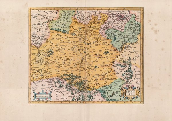 Landgrafschaft Thüringen. Faksimile einer Karte aus dem Atlas Mercator (1595). ca. 62x43 cm