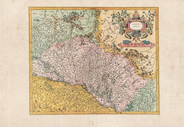 Unter-Elsaß. Faksimile einer Karte aus dem Atlas Mercator (1595). ca. 62x43 cm