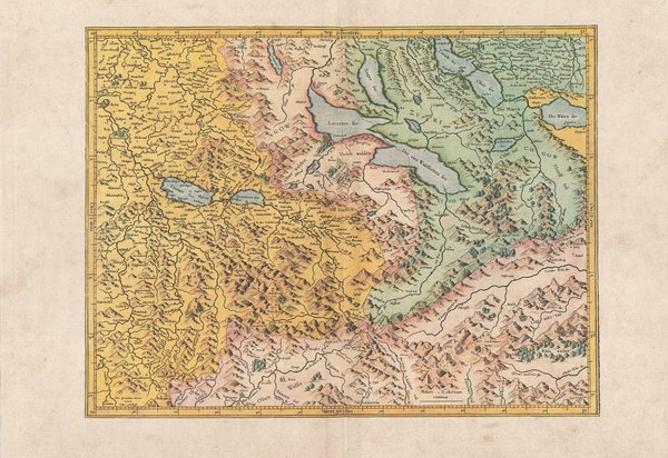 Aargau. Faksimile einer Karte aus dem Atlas Mercator (1595). ca. 62x43 cm