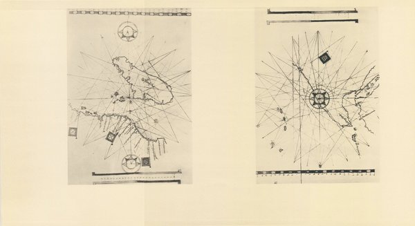 2 Portolan-Karten, Sankt Helena, Tristan da Cunha (um 1513). Limitierter Nachdruck von 1968.