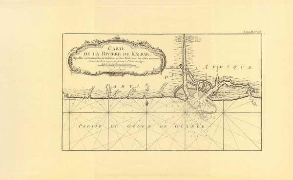 Guinea ( 1764). Limitierter Nachdruck von 1968. Carte de la Riviere de Kalbar, Appellee communement