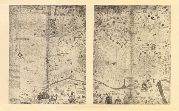 Weltkarte (1375) von Abraham Cresques. Limitierter Nachdruck von 1968.