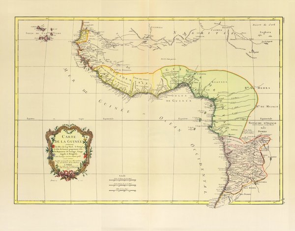 Guinea (1771). Limitierter Nachdruck von 1968. Carte de la Guinee