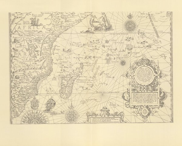 Südostafrika (1599) . Limitierter Nachdruck von 1968. Delineatio Orarum maritimarum, Terrae...