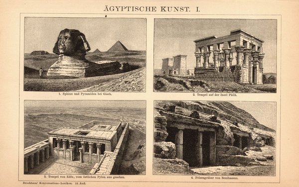 Ägyptische Kunst  I-II. Buchillustration (Stich) von 1897
