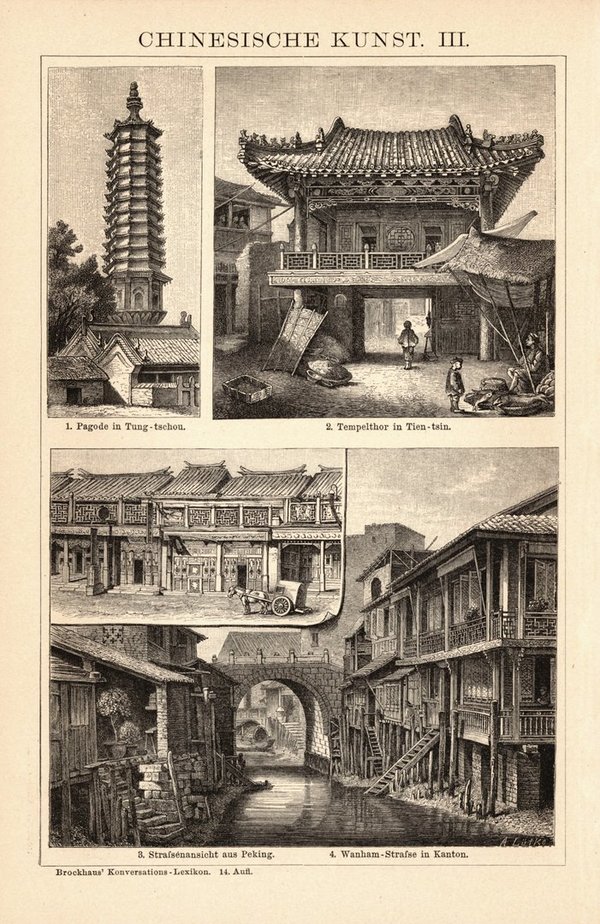 Chinesische Kunst. Buchillustration (Stich) von 1897
