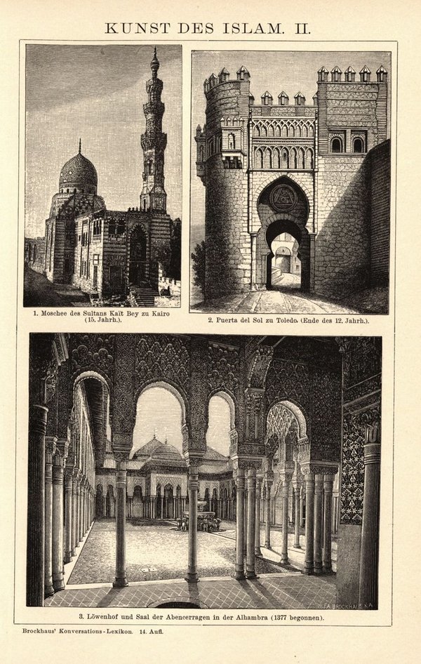 Kunst des Islam. Buchillustration (Stich) von 1897