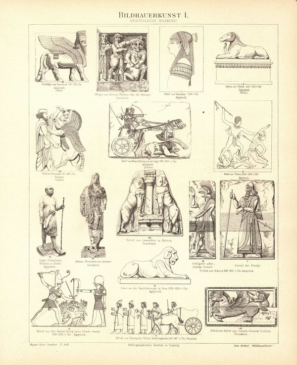 Bildhauerkunst I. Orientalische Bildnerei. Buchillustration von 1893