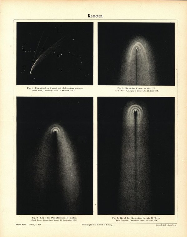 Kometen. Buchillustration von 1896