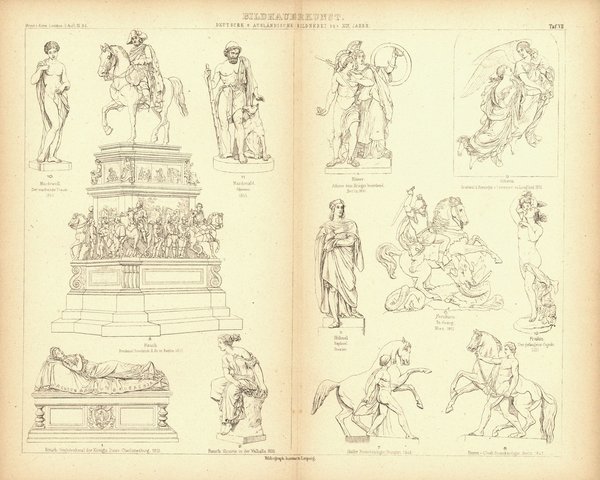 Bildhauerkunst. Deutsche u. Ausländische Bildnerei des XIX. Jhd. Buchillustration von 1874