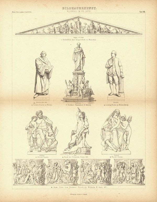 Bildhauerkunst, Bildnerei im XIX. Jhd. Buchillustration von 1874