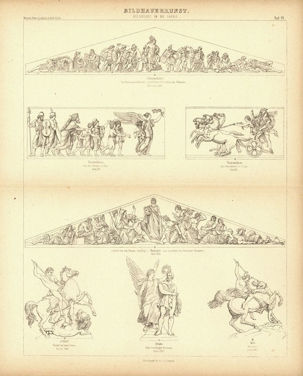Bildhauerkunst, Bildnerei im XIX. Jhd. Buchillustration von 1874