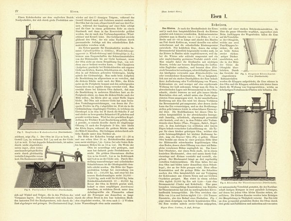 Eisen. Buchillustration (Stich) von 1894