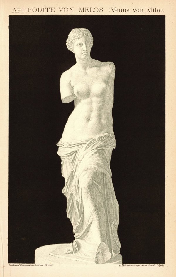 Aphrodite von Melos, Venus von Milo. Buchillustration von 1894