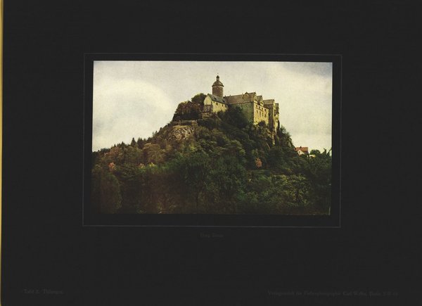 Burg Ranis, Thüringen. Farbenphotographie von 1930.