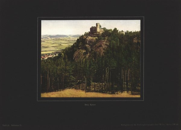 Burg Kynast, Schlesien. Farbenphotographie von 1924.