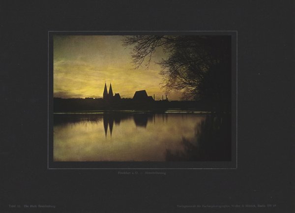 Frankfurt an der Oder, Abendstimmung, Mark Brandenburg. Farbenphotographie von 1913.