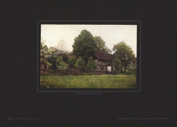 Das Lochbauerhaus bei Jocketa, Königreich Sachsen. Farbenphotographie von 1916.
