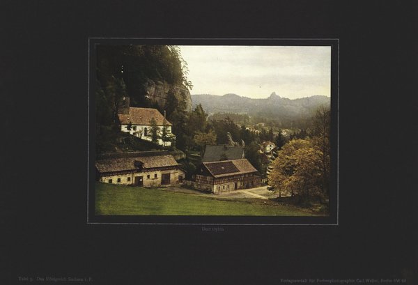 Dorf Oybin, Königreich Sachsen. Farbenphotographie von 1916.