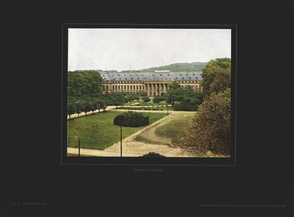 Das Schloß in Koblenz, Die Rheinlande. Farbenphotographie von 1922.