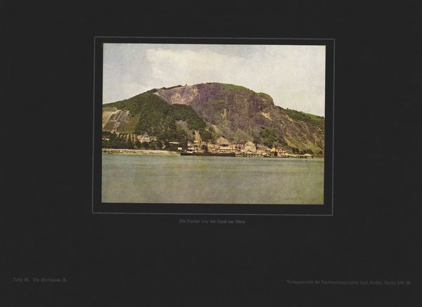 Die Erpeler Ley bei Erpel am Rhein, Die Rheinlande. Farbenphotographie von 1922.